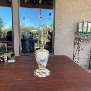 Japanese Satsuma Earthenware Boudoir Lamp
